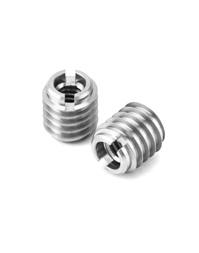 QWORK Stainless Steel Threaded Insert for Hard-Wood, 1/4-20 Internal Threads 20 Pack 5/8" Long Nut Inserts for Hardwoods, Softwoods, Plywood and Composites 1/4"-20