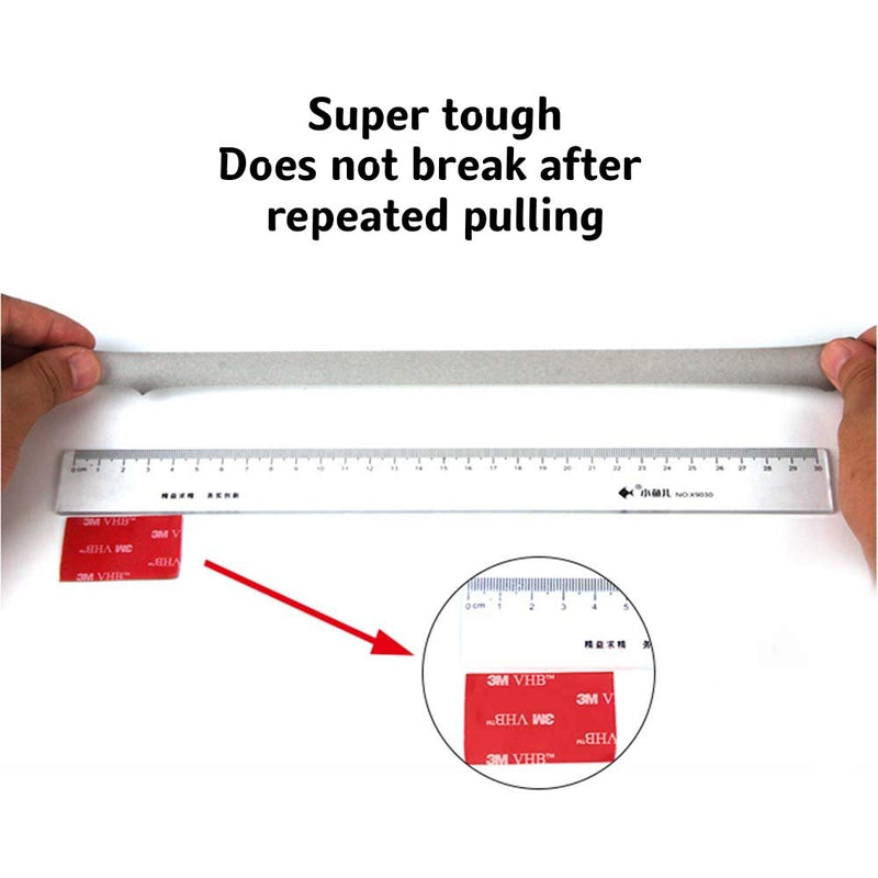 [Australia - AusPower] - 3M 4611 Double Sided Tape, Heavy Duty Mounting Tape, Waterproof Foam Tape for LED Strip Lights, Home, Office and Car Decor (Gray,1 in x 15.6Ft) 1in*15.6ft 