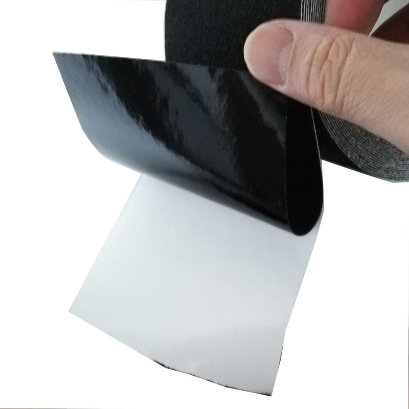 Non Slip Safety Tape, Anti-Slip Adhesive for Stairs, Outdoor Waterproof Grip Tape, Black & Yellow Tiles, Floors, Indoor Outdoor Use (4" x33ft/Solid Black) 4"x33ft/Solid Black