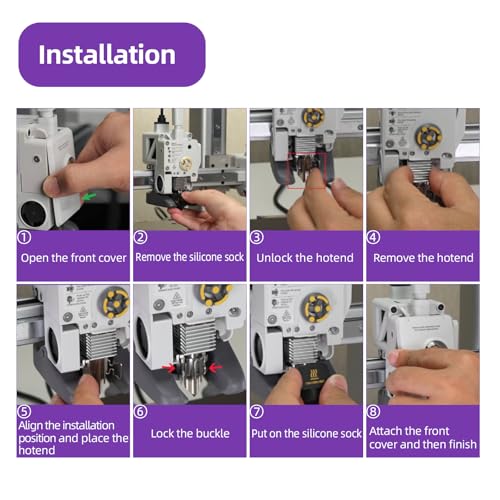 IdeaFormer 2pcs 0.4 mm A1/A1 Mini Hotend for Bambulab, 0.4 mm Hardened Steel Nozzle Hot End Kit A1 Extruder Hotend Set for Bambu Lab A1/A1 Mini