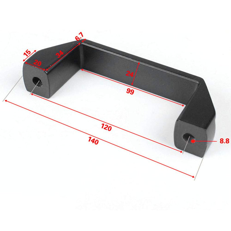 [Australia - AusPower] - 2-Pack Black Aluminium Alloy Handle Rectangular Industrial Pull Handle for 30 Series Aluminum Extrusion Profile Accessories 120mm 120mm for 30 Series 