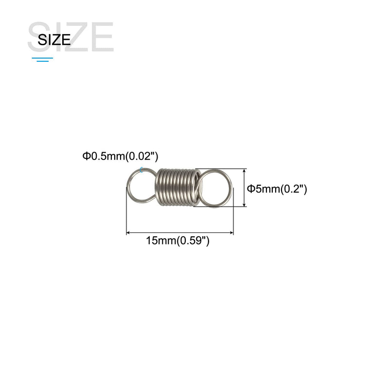 [Australia - AusPower] - Extension Spring (0.5x5x15mm/0.02"x0.2"x0.59") 5Pcs, Stainless Steel Tension Spring Wire - for Home Repair Construction Machinery 0.02"x0.2"x0.59" 