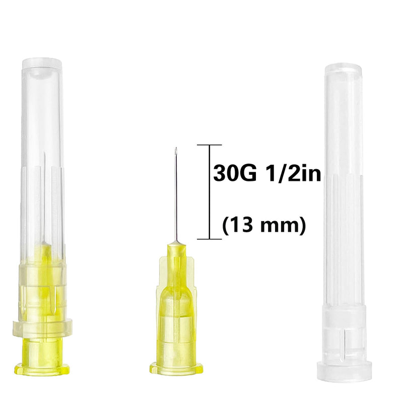 [Australia - AusPower] - 100PCS 30Ga 1/2 inch Needles Lab Accessories, Refilling Inks,Individually Packaged 30G 1/2 inch 