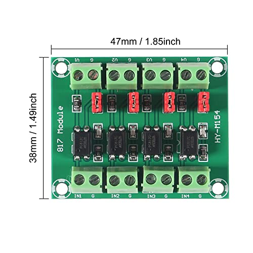 4 Channel Optocoupler PC817 Insulation Board Voltage Converter Adapter Module 3.6-30V Driver Photoelectric Insulated Module 4-channel optocoupler