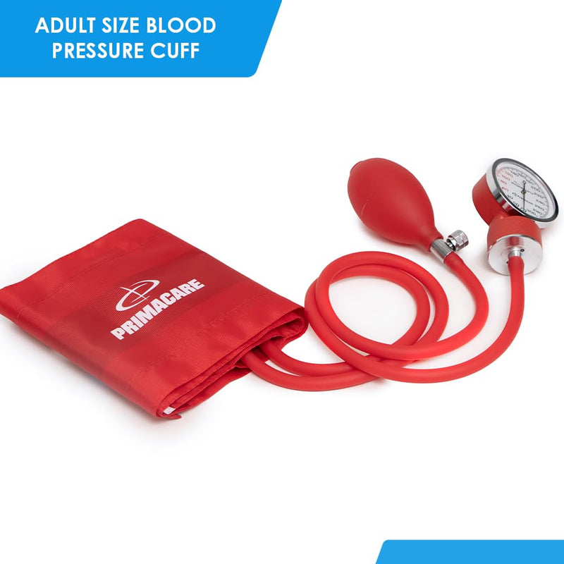 [Australia - AusPower] - Primacare DS-9181-RD Professional Aneroid Sphygmomanometer and Sprague Rappaport Stethoscope, Manual Blood Pressure Kit with Cuff and Carrying Case, Red 