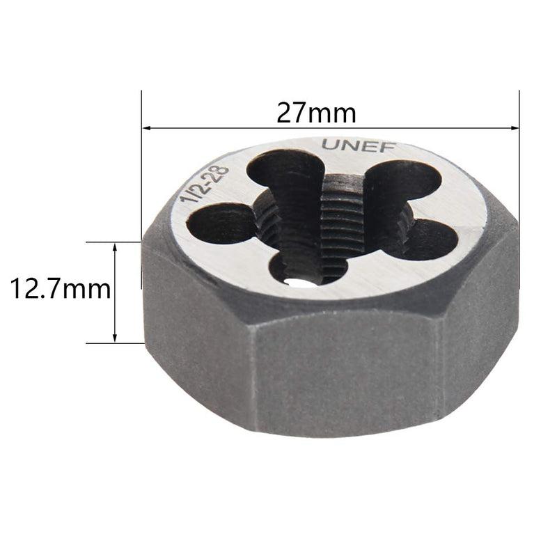 [Australia - AusPower] - Utoolmart Hex Rethreading Die, UNEF 1/2-28 Carbon Steel Thread Die, Hex Rethreading Die Machine Thread Die, Hexagon Taper Pipe ?1/2-28UNEF? 27×12.7 1pcs 
