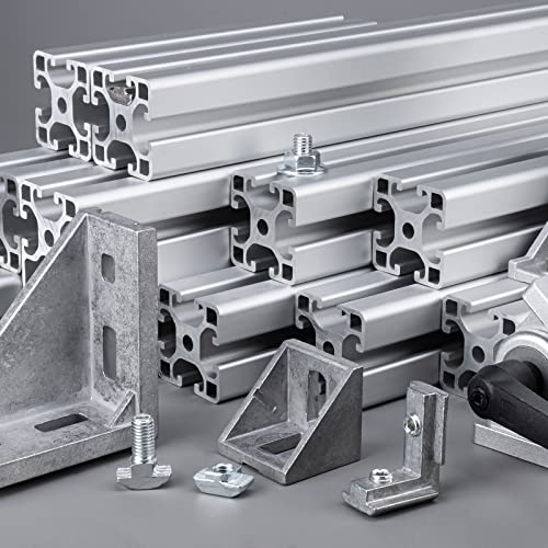 uxcell M8x20mm T-slot drop-in bolts and hexagon flange nuts for 45 series aluminum profiles