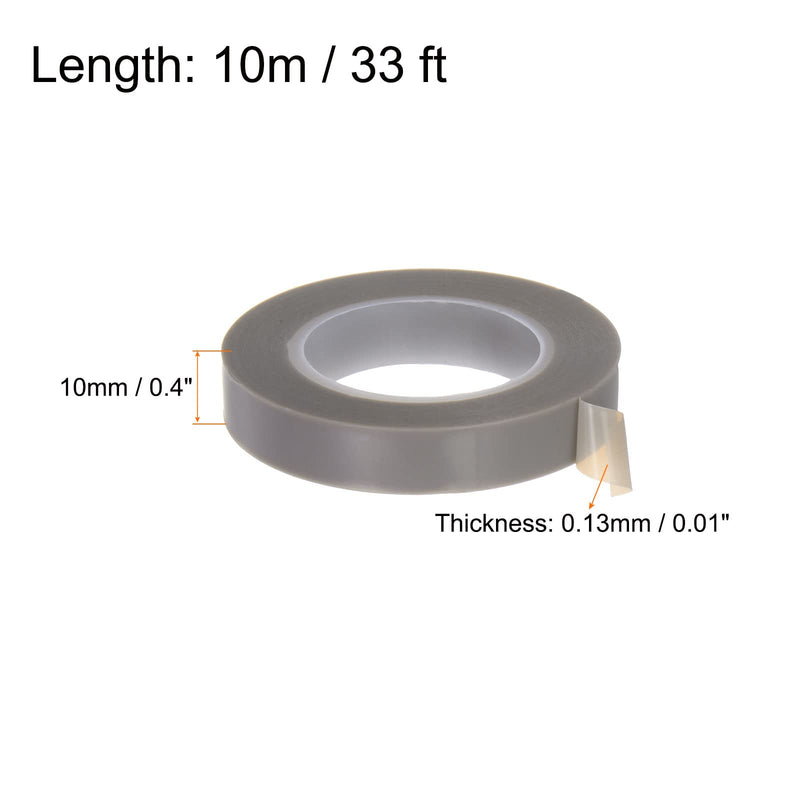 [Australia - AusPower] - PTFE Film Tape Roll, 0.4" x 33 ft High Temperature Tape 0.13mm Thickness with Single Side Adhesive for Vacuum Sealer Machine, Hand Impulse Sealers, Gray 