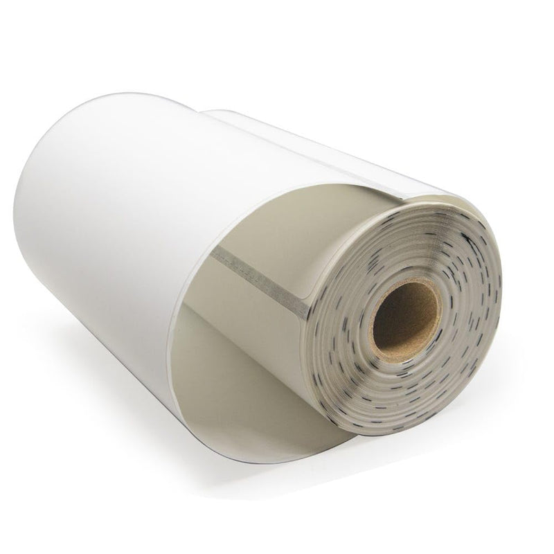 LabelValue LV-LD-R4AW5BPOLY 4" x 6" Poly Shipping Labels for Zebra Mobile Printers, Direct Thermal Polypropylene, Perforated, Black Mark, 105 Labels per Roll, 3/4" Core