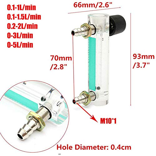 [Australia - AusPower] - Vogueing Tool YB-4M Flow Meter with Control Valve Air Flow Meter Gas Regulator for Oxygen, Air and Gas (0-3L/min) 
