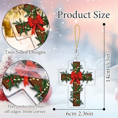 Christmas Ornaments Cross Shaped Christmas Tree Decoration Acrylic