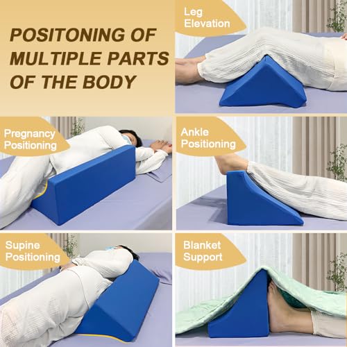 Blanket Lifter for Feet-Sheet Lifters for Foot of Bed Blanket Elevation Wedge Foot Cradle Tent Sleep Support Raiser Supplies Foam Block Toes Pain Leg Knee Ankle Post Surgery Recovery Bule
