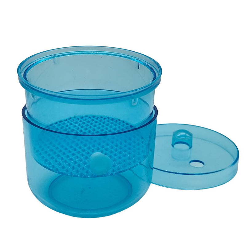 [Australia - AusPower] - Dental Burs Soak Box with Strainer, Bur Disinfection Box Dnetal Burs Holder Cleaner for Burs Cleaning, Soaking (Blue) Blue 