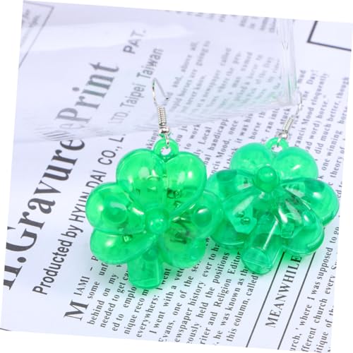 10pairs St Patricks Day Glowing Earrings Clover LED Light Eardrops Creative Shamrock Earrings for Festival Party Celebration