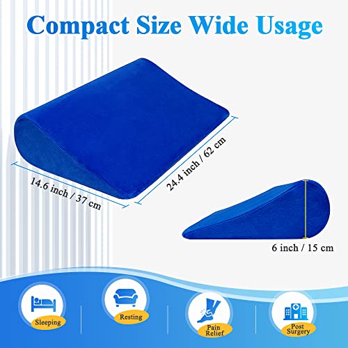AOSSA Wedge Pillow for After Surgery Foam Wedge Acid Reflux Pillow Bed Wedge for Sleeping Side Incline Triangle Positioning Wedge Body Back Support Leg Elevation Snoring Pillow Cushion 24.4×14.6×5.9"
