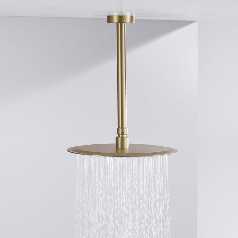 10 Inches Ceiling Mount Shower Arm and Flange, Champagne Bronze
