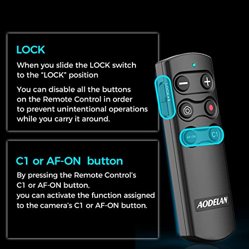 Wireless Remote Shutter Release for Sony ZV-E10, ZV-1, A7III, A7IV, a6400