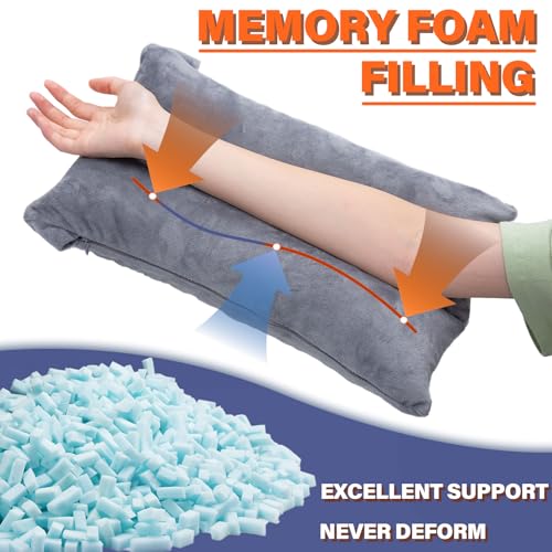1 MIDDLE ONE Arm Pillow, Memory Foam Arm Rest Pillow for Adults and Side Sleepers, Elbow Support Elevation Pillow for Post Surgery and Numbness with Removable Cover (Grey) Grey