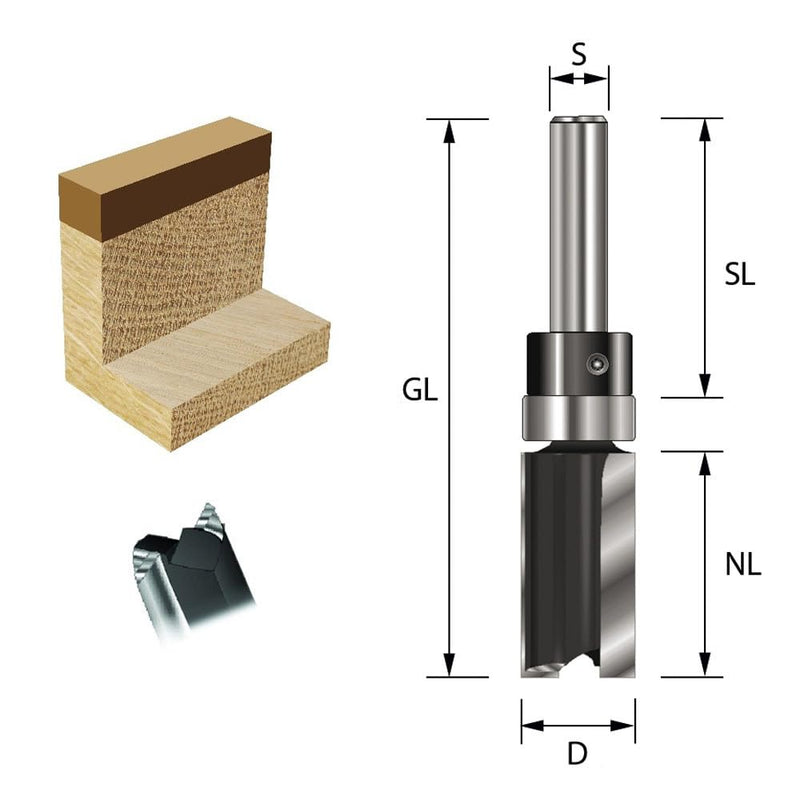 [Australia - AusPower] - ENT Slotting Cutter, Tungsten Carbide Shaft, Diameter (C) 12.7–22 mm, Diameter (A) 19–32 mm, Width (B) 32 mm (D) 56-77 mm, Total Length 8 mm, Shaft with Ball Bearing, 11657 D=16 / NL=32 / GL=77 