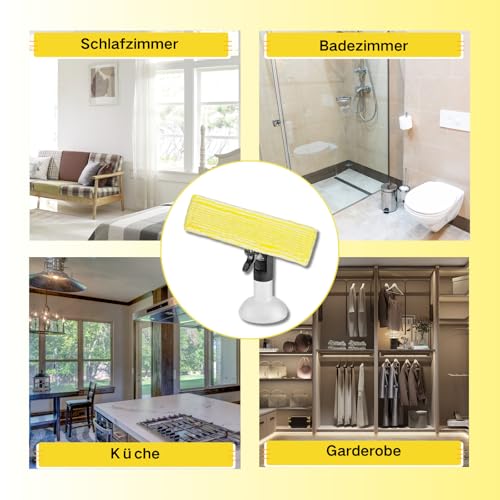 Pack of 5 Replacement Parts Compatible with Kärcher Window Vacuum: 3 Pieces Replacement Pads Microfibre Mop Covers and 2 Pieces Rubber Blades with High Cleaning Performance, Replacement Accessories 3 Yellow Y 2 Black