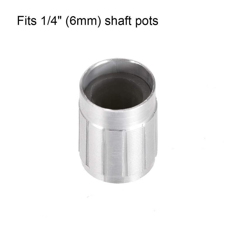 [Australia - AusPower] - uxcell 3pcs Potentiometer Knob Cover Cap Silver Tone Aluminum 6mm Shaft Dia. Rotary Knob 13mm Dia. X 17mm Height Volume Control Knob 