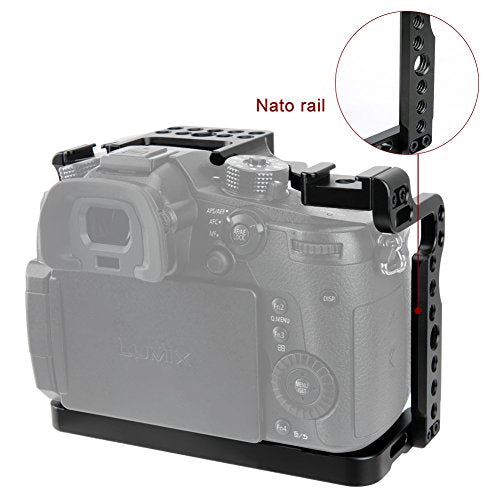 NICEYRIG Cage for Panasonic Lumix G9/GH5II/GH5/GH5S, with NATO Rail Cold Shoe - 349