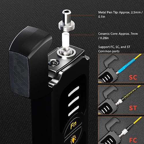 15 Km Visual Error Locator, 2.5 mm Fibre Optic Cable Tester, Universal Interface VFL Fibre Opt Test Pen, FTTH Fibre Optic Tester Optical Troubleshooting with 2.5 mm Interface for FC SC ST Interface