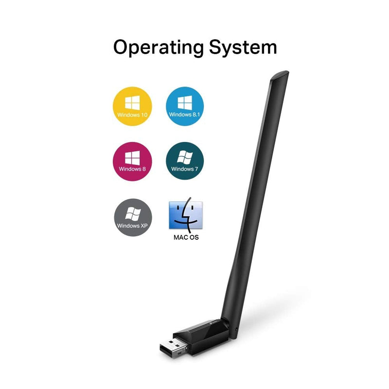 [Australia - AusPower] - TP-Link Archer T2U Plus AC600 High Gain Dualband USB WLAN Adapter with 5dBi Antenna (up to 433 Mbit/s to 5GHz and 200 Mbit/s to 2.4GHz, Compatible with Windows 10/8.1/8/7 / XP and Mac OS X) 