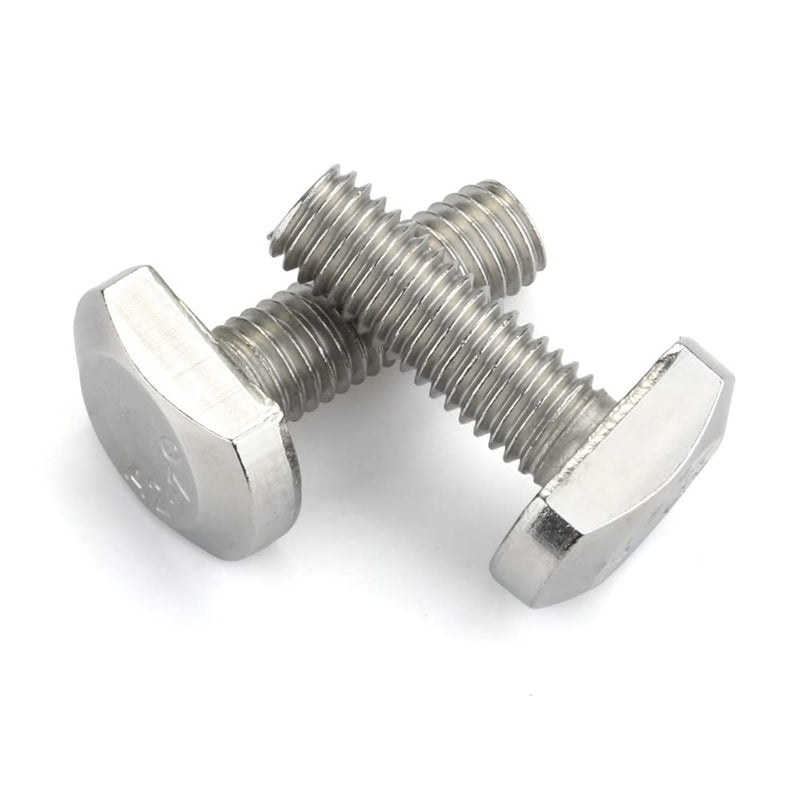[Australia - AusPower] - M8 x 25mm T-Slot Drop-in Stud Sliding Bolts T Shape Screws, 304 Stainless Steel 18-8, Plain Finish, Fully Threaded, 10 PCS M8 x 25mm 