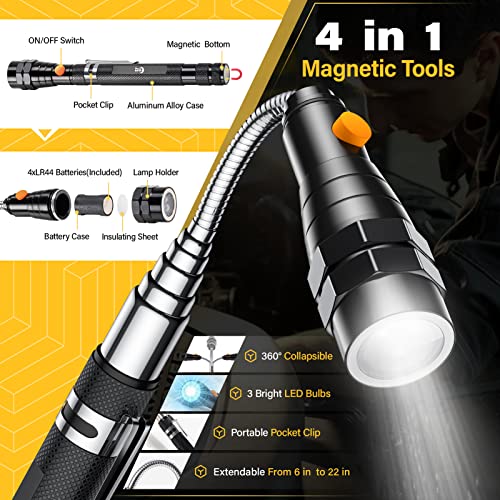 Dream Master magnetic pickup tool set with inspection mirror and magnetic sweeper tools