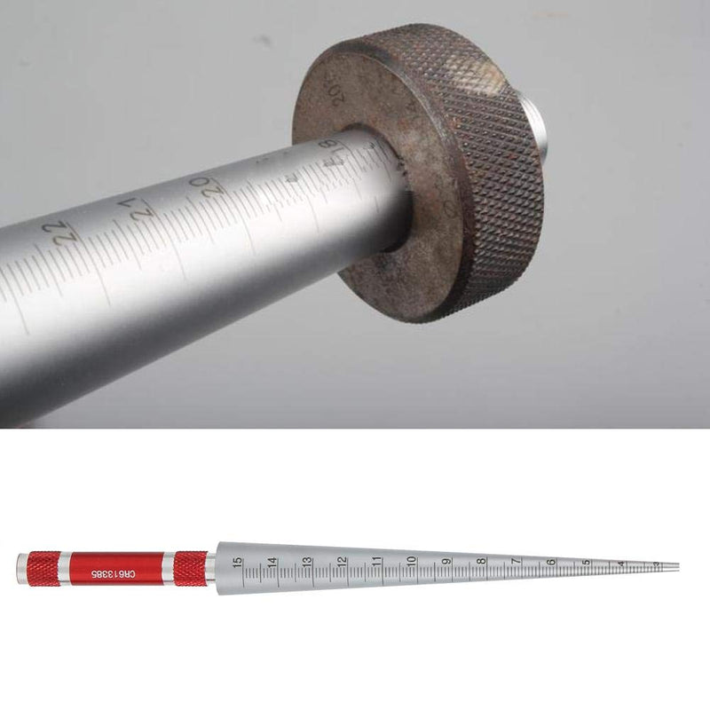 [Australia - AusPower] - Stainless Aperture ruler Taper Gauge, Full Round Dia Scale Wedge Feeler Gauge, Hole Inspection Measuring Ruler, Accuracy 0.1mm - Range (3-15mm) 