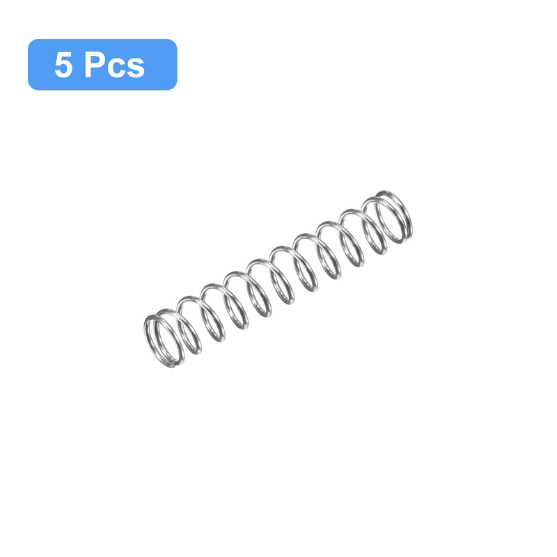 [Australia - AusPower] - uxcell Compression Spring, 5Pcs 304 Stainless Steel, 5mm OD, 0.5mm Wire Size, 25mm Free Length, Silver Tone 5x0.5x25mm 