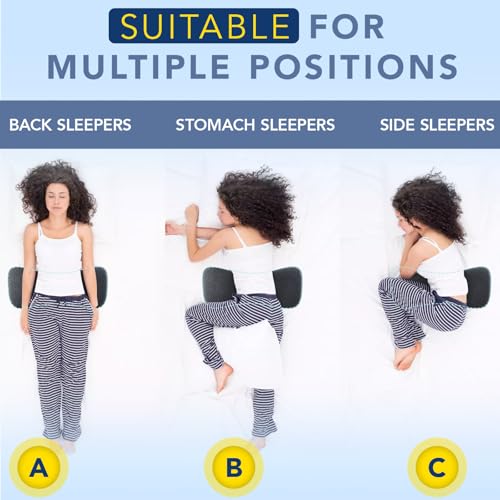 Hapiclody Lumbar Support Pillow for Sleeping Memory Foam Lumbar Pillow for Lower Back Pain Relief Back Support Pillow for Side,Back and Stomach Sleepers-Bed Wedge Bolster Pillow Bed Rest Pillow (Gray)