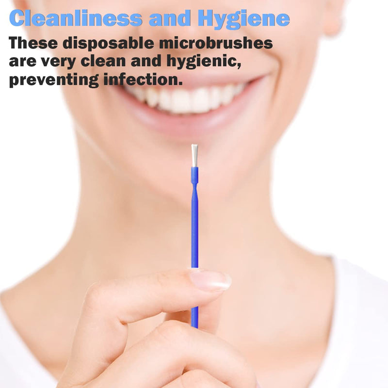 [Australia - AusPower] - 100 Pcs Disposable Interdental Brush, 4 Colors Dental Micro Applicator Brush Micro Swabs Applicator - Oral Dental Hygiene Tooth Cleaning Tool 