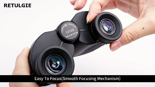 Binoculars 12x25 for Adults and Kids Compact Binocular Waterproof Binocular Wide Field of View for Bird Watching,Hiking,Hunting,Concert Black