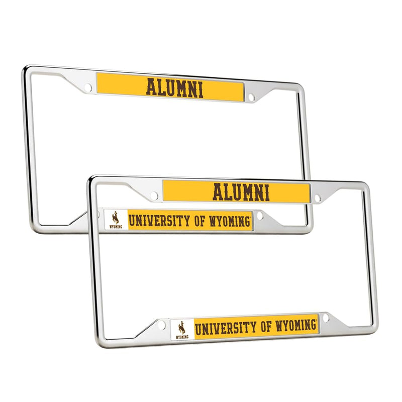 Desert Cactus University of Wyoming License Plate Frame Metal Car Tag Holder for Front or Back of Car Officially Licensed (Alumni 2-Pack)