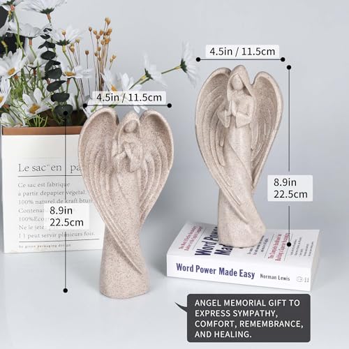 Goetland Desert Angel Statue Sympathy Gift Remembrance Figurines for Comfort Grieving, Express Condolences, Loss of Loved One, Memorial Gift for Family, Friend