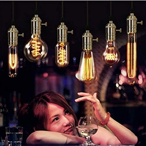 Retro Lamp Holder Edison Antique Aluminum Pendant Lamp Holder with Rotary Switch for E26/E27 Lighting Appliances DIY (Green Bronze)