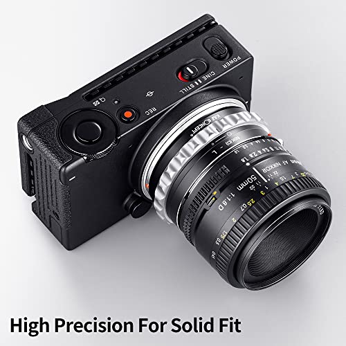 K&F Concept Lens Mount Adapter NIK(G)-L Manual Focus Adapter Compatible with Nikon F (G-Type) Lens to L Mount Camera Body