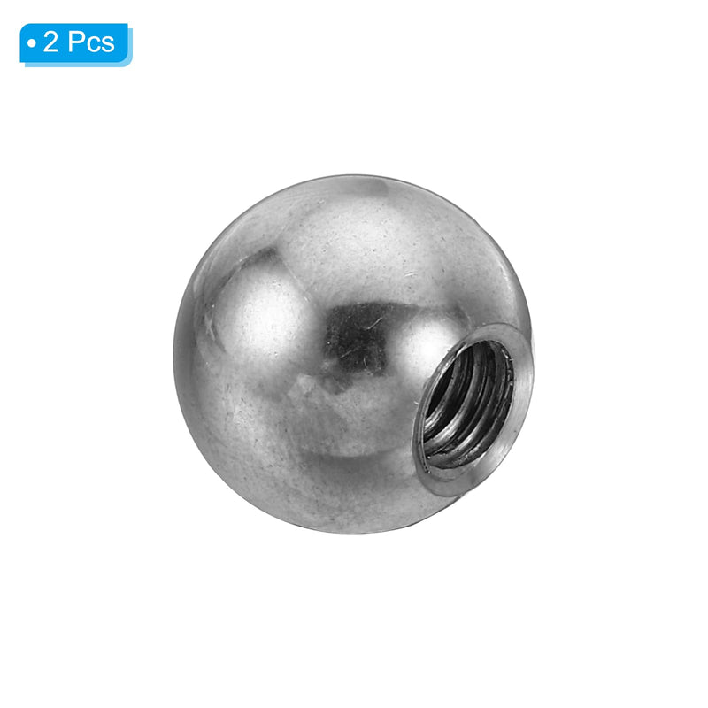 [Australia - AusPower] - PATIKIL M6x15mm Ball Nuts Knob, 2 Pack Female Thread 304 Stainless Steel Round Blind Hole Screw Cap Cover for Lighting Machinery DIY Decoration, Silver 