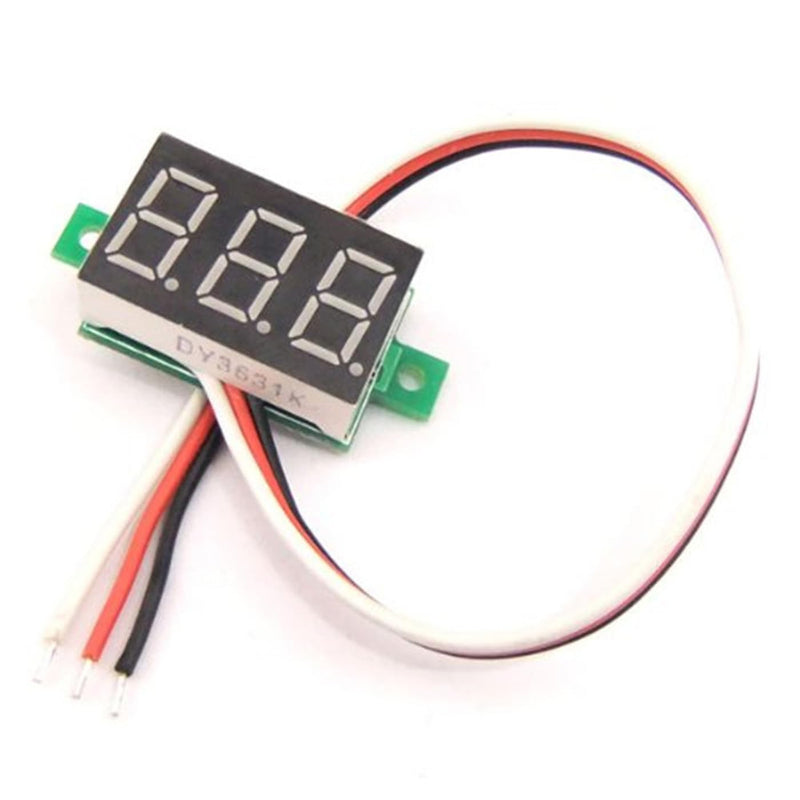 [Australia - AusPower] - Voltage Meter 3 Wire 0.36" DC 0~30V Digital Voltmeter Gauge Tester Red LED Display Panel Mount Car Motorcycle Battery Monitor Led Voltage Display 5pcs 