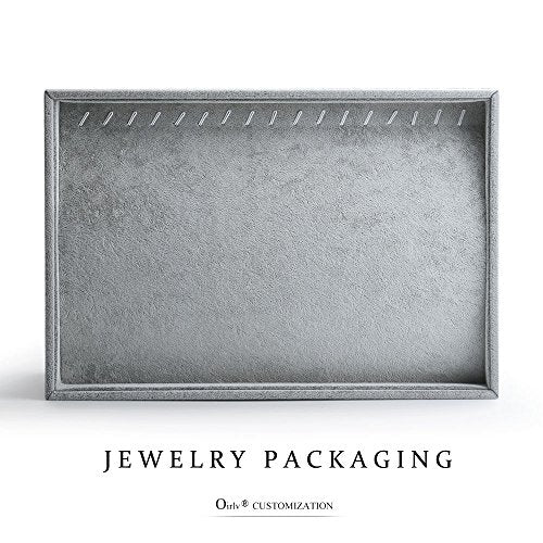Oirlv Velvet Stackable Jewelry Display Trays Showcase Jewelry Organizer Storage Trays(necklace display)
