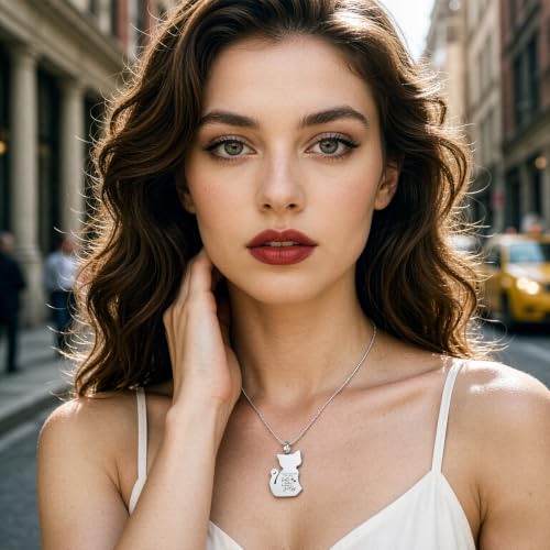 zeqingjw Cat Cremation Jewelry Urn Necklace for Ashes for Pet Loss,Funeral Ashes Keepsake Pendant Memorial Jewellery for Women Men Silver