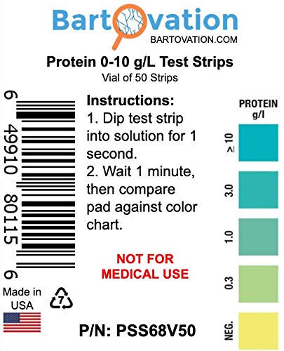 [Australia - AusPower] - Residual Protein Food Test Strips, 0-10 g/L [Vial of 50 Strips] 