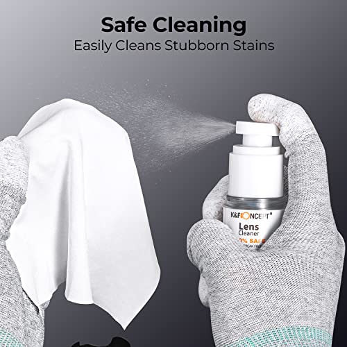K&F Concept Camera Lens Cleaning Kit - 15ml Sensor Cleaner, Lens Pen Brush, Air Blower, Microfiber Cleaning Cloths & Full-Frame Sensors Cleaning Swabs for DSLR & Mirrorless Cameras