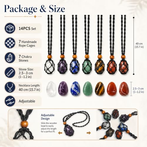 7PCS Chakra Crystal Natural Stone Necklaces Meditation