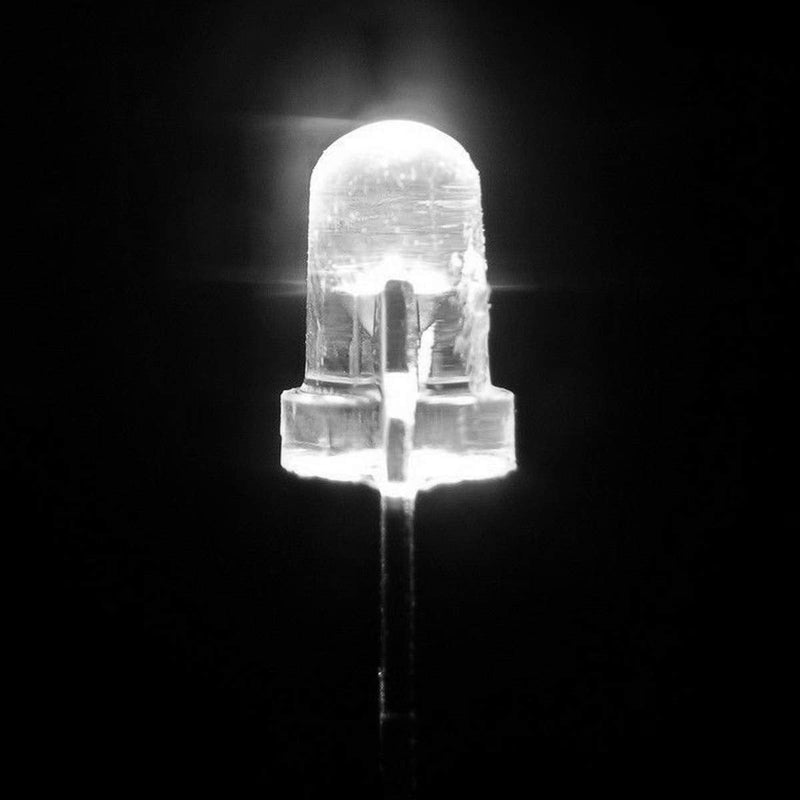 [Australia - AusPower] - Novelty Place 100pcs 5mm White LED Diode Lights - [Super Bright] Clear DC 3V 20mA Light Emitting Diode LED Bulbs - DIY Science Project Electronic Components Lighting Kit (White Light) Clear White 