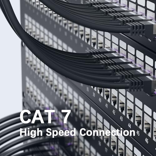 FGB 10 Gbps Patch Cable 0.5 mx 10, RJ45 Network Cable CAT 7, (SFTP PIMF Shielding) Copper Ethernet Cable 50 cm, DSL LAN Cable Short CAT7 CAT6 CAT5, Black | SFTP PIMF Shielding, Copper Cable Ethernet Cable 50 cm, Network Cabinet Organization, DSL LAN C...