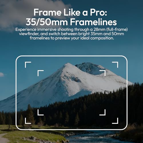 ULANZI VF01 28mm Optical Waist-Level Viewfinder w Switchable 35/50 Framelines, 3-Group High-Clarity Lens, Magnetic Flip Hood, Universal Cold Shoe Mount, Retro Aluminum & Leather Design(Silver) SILVER