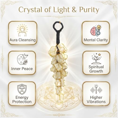 Natural Selenite Rough Door Hanger – Cleansing & Protection Crystal Hanging Décor for Home, Office & Meditation Space – Energy Purifier & Spiritual Gift
